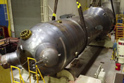 A photograph of a BWXT CANDU steam generator being built in the Cambridge nuclear clean room.
